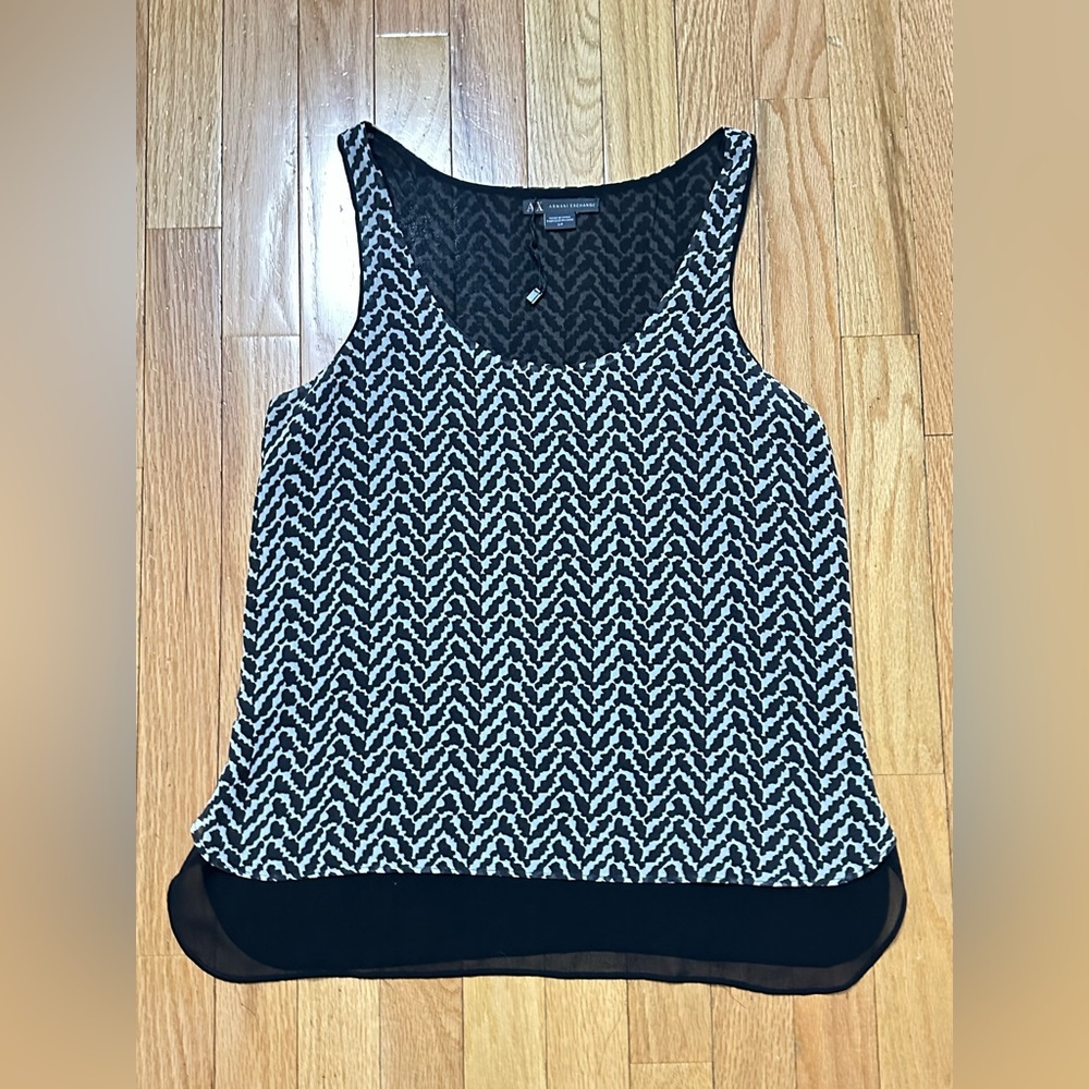 Armani Exchange Monochrome Chevron Tank Top